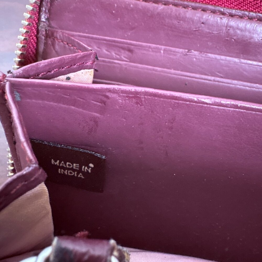 Coach Ashley Pleated Convertible Leather Satchel Mauve with Wallet - Picture 15 of 16